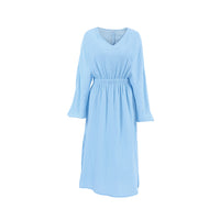 Blue Casual Chic Long-sleeve Maxi Nightgown