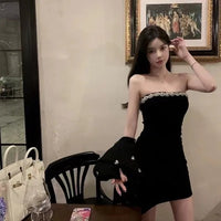 Retro Chic Sheath Off-shoulder Little Black Dress For Women