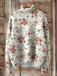 Women's New Floral Print Pullover Sweater