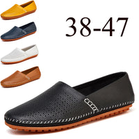 Summer First Layer Cowhide Casual Driving Shoes