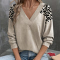 Womens Casual Relaxed-fit V-neck Sweatshirt