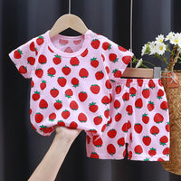 Hildren's Short-sleeved Suit Summer Cotton T-shirt