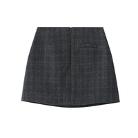 Korean Retro Plaid Women's Autumn High-waist Design Skirt