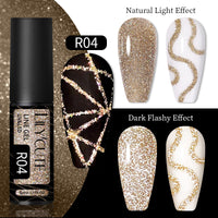Nail Gel With A Glittery Brushed Finish And Reflective Sequins