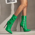 Womens European-style Mid-calf Boots With Slender High Heels