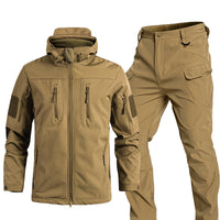 Outdoor Fleece-lined Thermal Jacket Waterproof And Hard-wearing Mountaineering Clothing Training Suit Military Fans