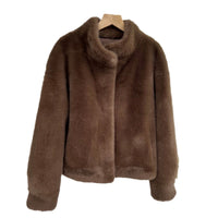 Short Artificial Mink Hair Fur Coat For Women