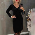 Stylish Minimalist Slim Fit Womens Long Sleeve Dress