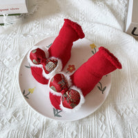 Baby Winter Big Red Terry Non-slip Floor Socks