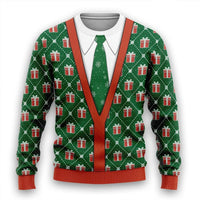Men's Christmas 3D Print Round Neck Casual Sweater Coat