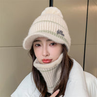 Ladies Rabbit Fur Plus Velvet Knitted Hat