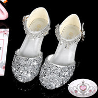 Leather High-heeled Little Girl's Piano Performance Shoes