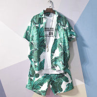 Summer Men's Shirt Top Digital Printing Short Sleeve Suit
