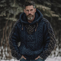AutumnWinter Hooded Knitwear 3D Digital Print Unisex Crew-Neck Pullover Sweater For Men And Women