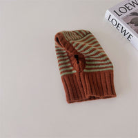 Childrens Contrast-Color Striped Knitted Hat