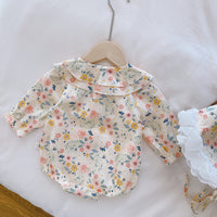 Baby Girl Korean Style Lotus Leaf Collar Jumpsuit