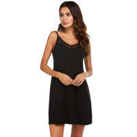 Double Brushed Milk Silk Slip Nightdress Mesh Stitching