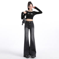 Small Loose American Style Leg-free Flared Pants