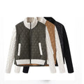 Spring New Women's Nylon Fabric Quilted Cotton Sweater Jacket Coat