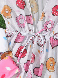 Girl's Swimsuit Donut Cute Split Three-piece Set