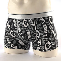 Cartoon Men's Boxer Panties Ice Silk Print Floral Mid-waist Breathable Boxers