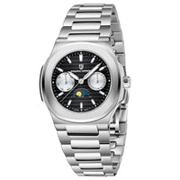 Multi-functional Water-resistant Luminous Sporty Moon Phase Watch With A Chronograph