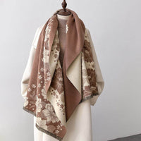 Flower Print National Style Scarf Lady Temperament Simple