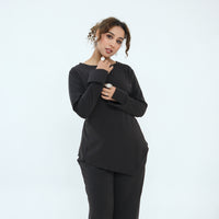 Casual Long-sleeve Top And Pants Two-piece Set