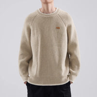 Mens Loose Fit Raglan Knitted Sweater For FallWinter