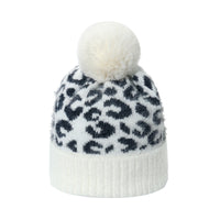 Wool Korean All-match Warm Mink Fur Sleeve Ball Leopard Print Knitted Hat