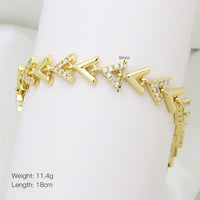 Zircon-inlaid Copper Bangle Bracelet With 18K Gold Plating Square Design Versatile And Effortlessly Luxurious