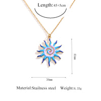 Stainless Steel Sun Pendant Necklace