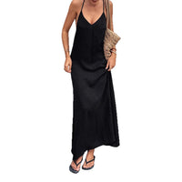 Solid-color Sleeveless Loose-fitting Beachseaside Dress For Women
