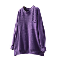 Womens Relaxed Figure-flattering Versatile And Stylish Knit Sweater