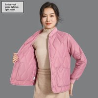 Womens Winter Warm Long-Sleeve Cotton-Lined Loungewear Unisex Cotton-Padded Jacket