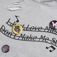 Badge Decoration Ripped Hoodie Sweater Men