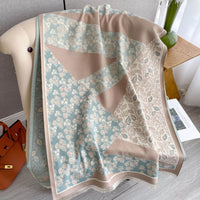 Korean Style Ins All-match Floral Print Shawl Winter Cashmere-like