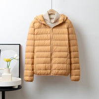 Lightweight Down Jacket Women's Short Stand Collar Hooded