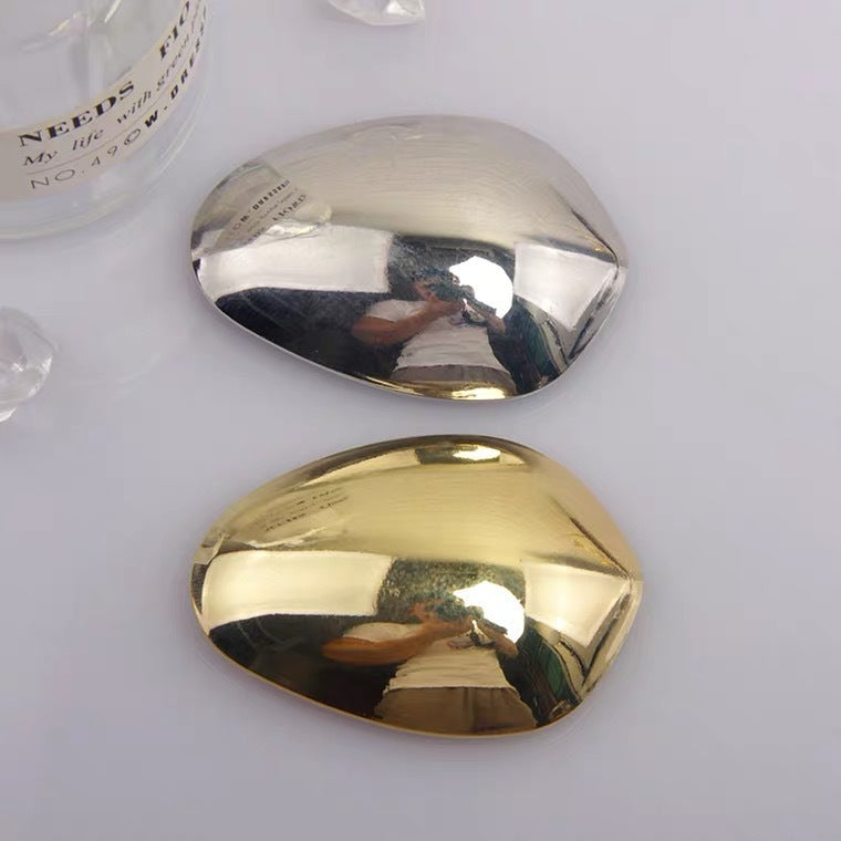 European And American Fashion Metal Egg Shell Hair Styling Minimalist Design Oval Shield Spring Clip Hair