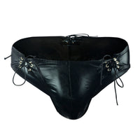 Men's Sexy Imitation Leather String Briefs