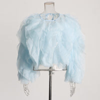 High-End Spliced Multi-Layer Gauze Shirt For Women