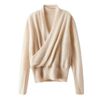 Women's Wool Skin-friendly Cross-collar Top