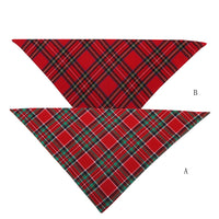 Christmas Double Cotton Plaid Pet Triangle Scarf Warm Cat And Dog Saliva Towel Bib