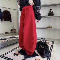 Korean-style Drawstring High-waist Versatile Cropped Tapered Pants For Women