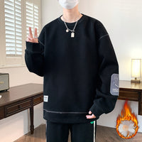 Youth Fleece-lined Thickened Men's Sweater Autumn And Winter Loose Fashion Brand Warm Top