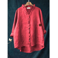 Women's Loose Print Crew Neck Casual Plus Size Shirt