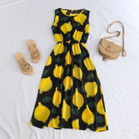 Printed Short-sleeve Waist-cinching Figure-flattering Dress For Petite Frames