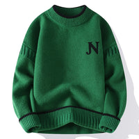 Autumn And Winter Youth Sweater Men's Thickened Round Neck Multicolor Base Knitting Cotton Jersey