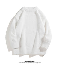 Autumn Solid Color Faux Mink Knit Sweater