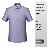 Bamboo Fiber White Shirt Men's Professional Short Sleeve